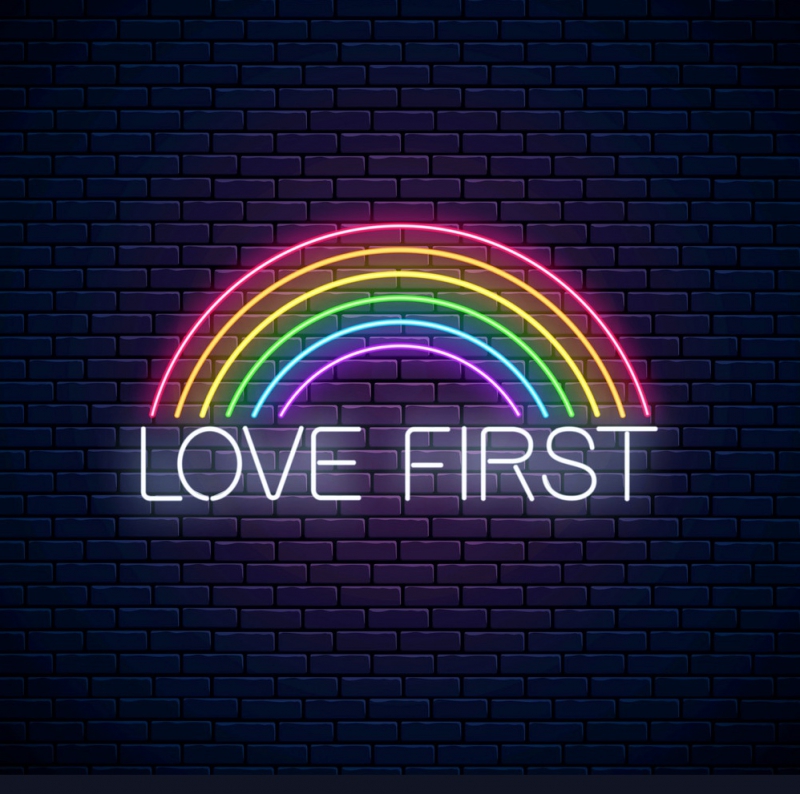 Rainbow love first Neon Sign