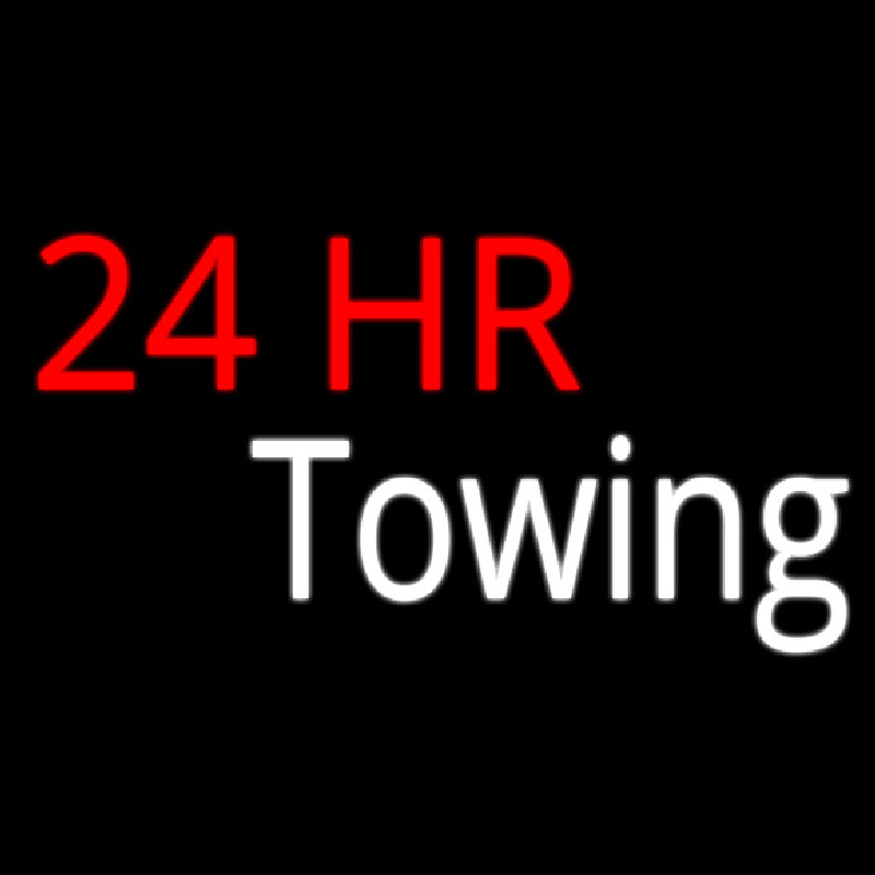 Red 24 Hr Towing Neon Sign