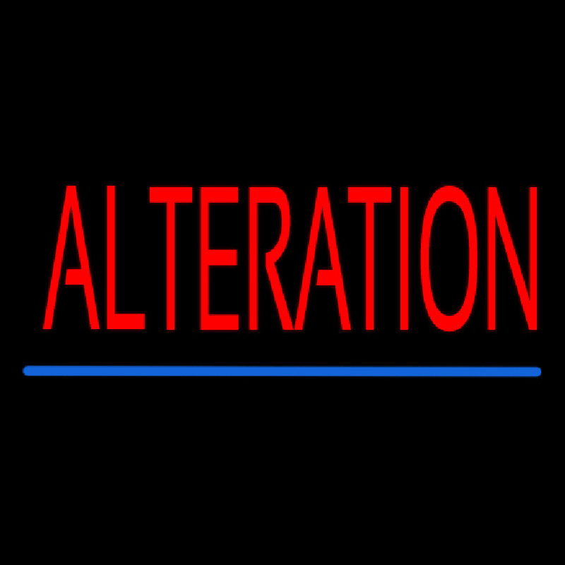 Red Alteration Blue Underline Neon Sign