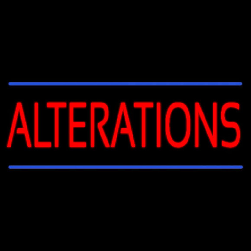 Red Alterations Blue Lines Neon Sign