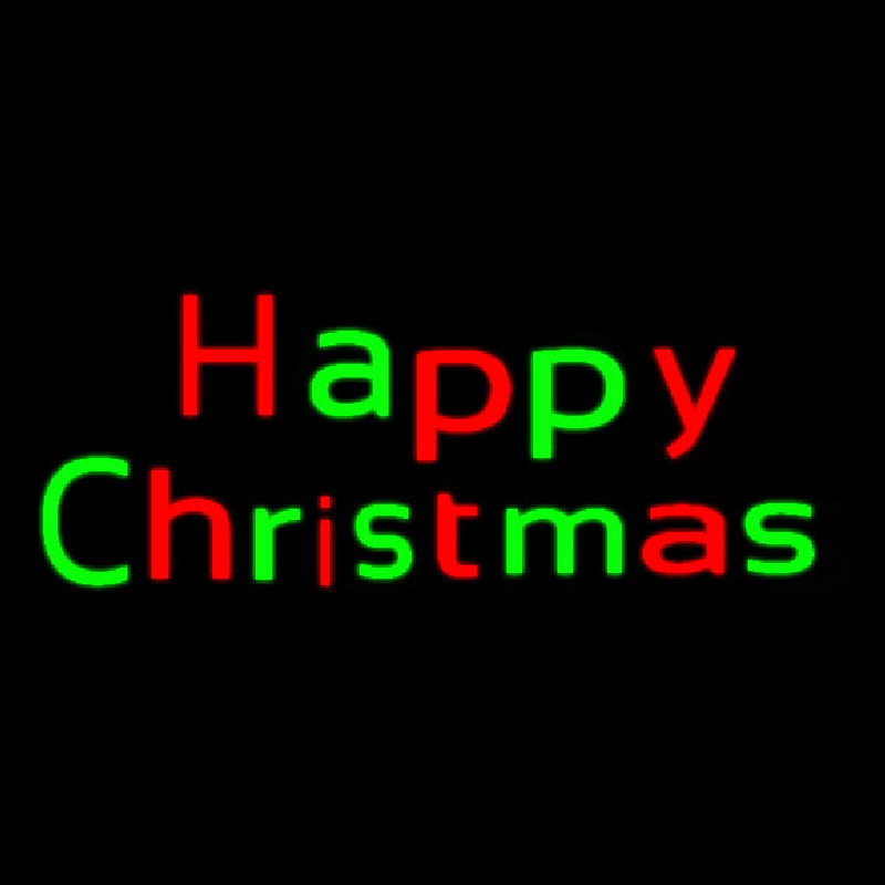 Red And Green Happy Christmas Neon Sign