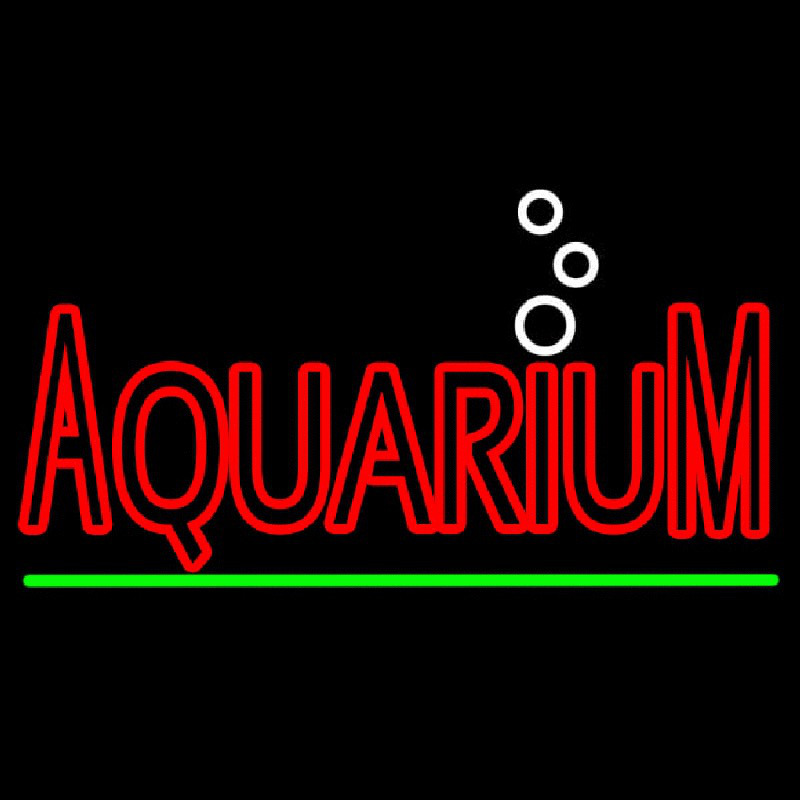 Red Aquarium Green Line Neon Sign