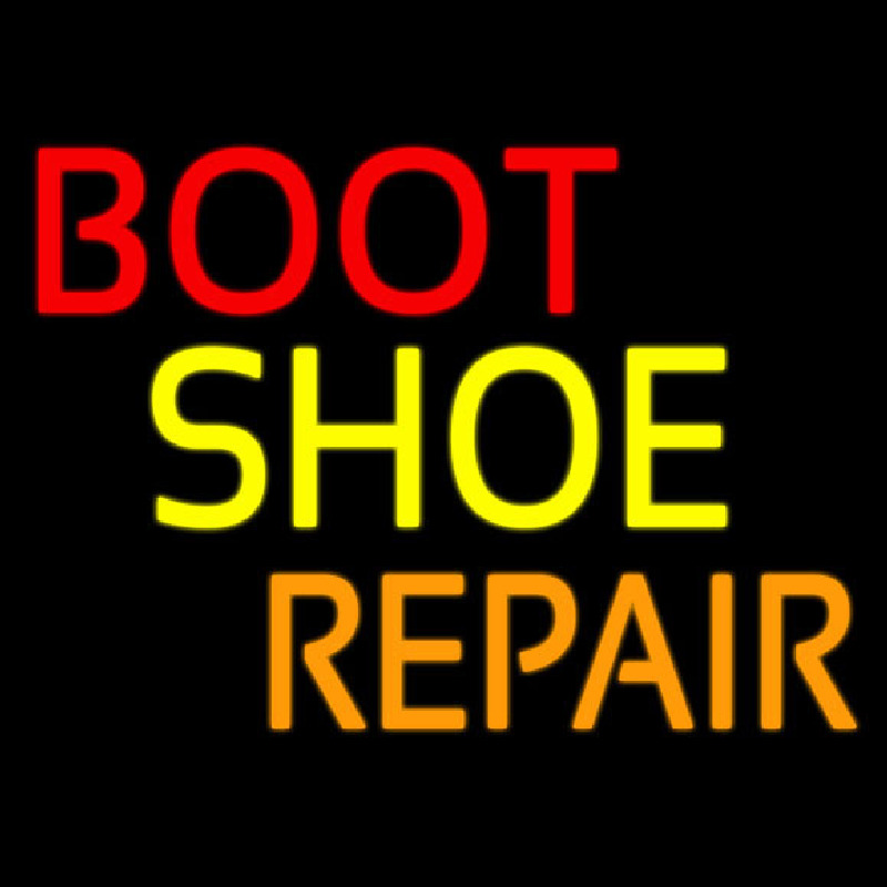 Red Boot Shoe Repair Neon Sign