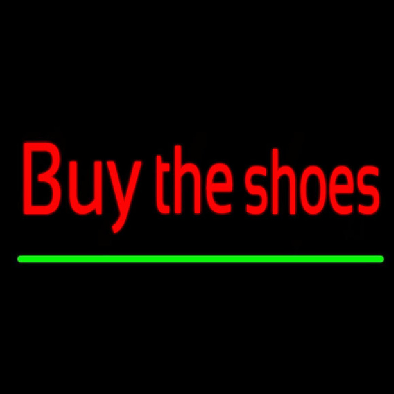 Red Buy The Shoes Neon Sign