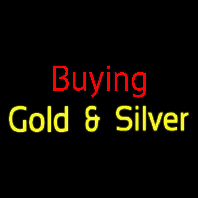 Red Buying Yellow Gold And Silver Block Neon Sign