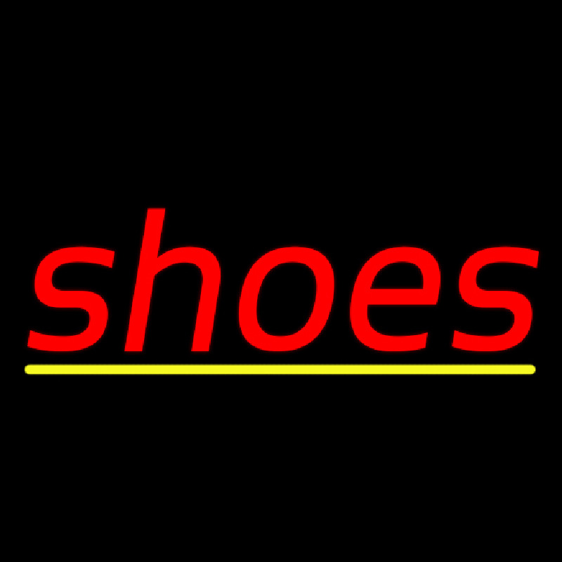 Red Cursive Shoes With Lines Neon Sign