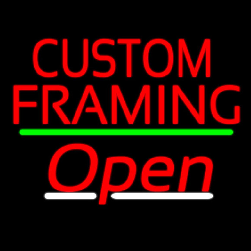 Red Custom Framing With Open 2 Neon Sign