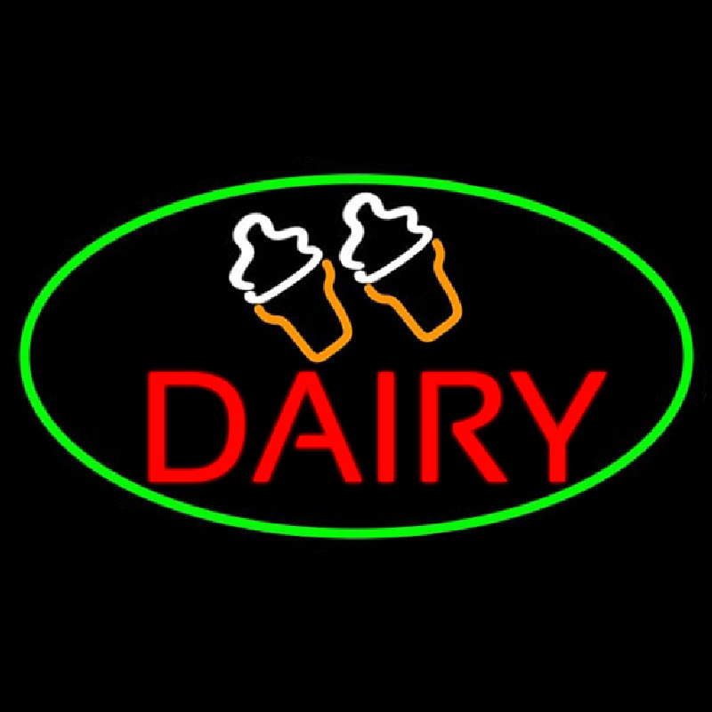 Red Dairy With Logo Neon Sign