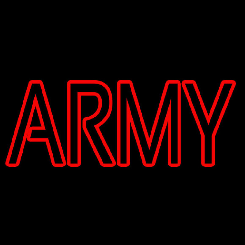 Red Double Stroke Army Neon Sign
