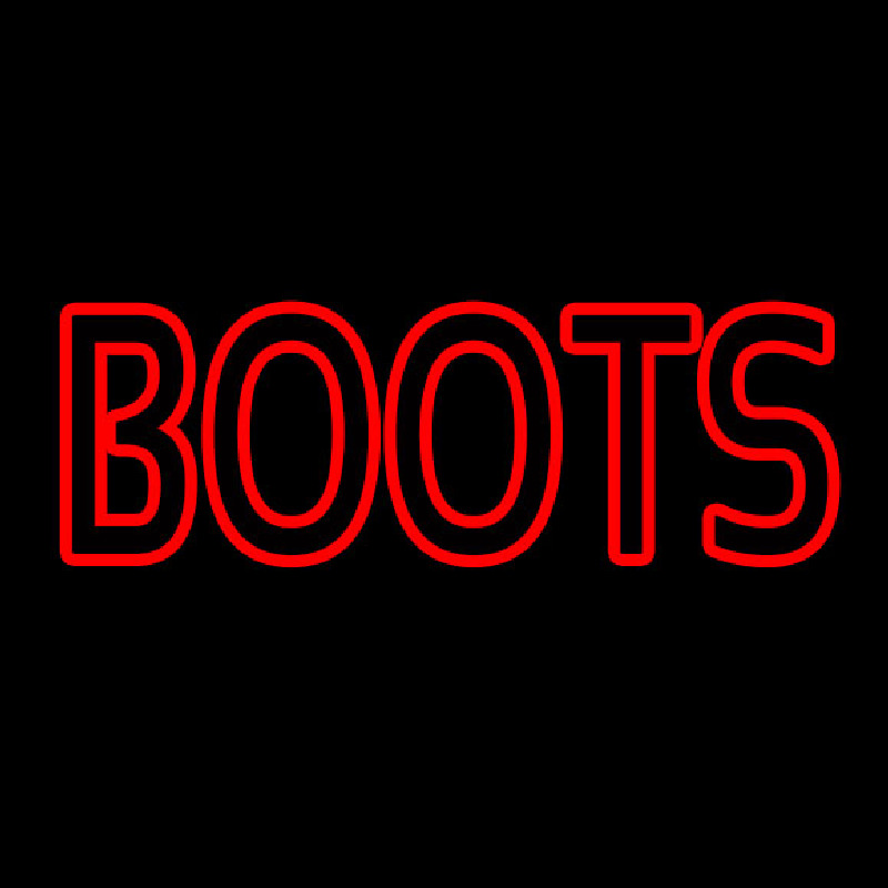 Red Double Stroke Boots Neon Sign