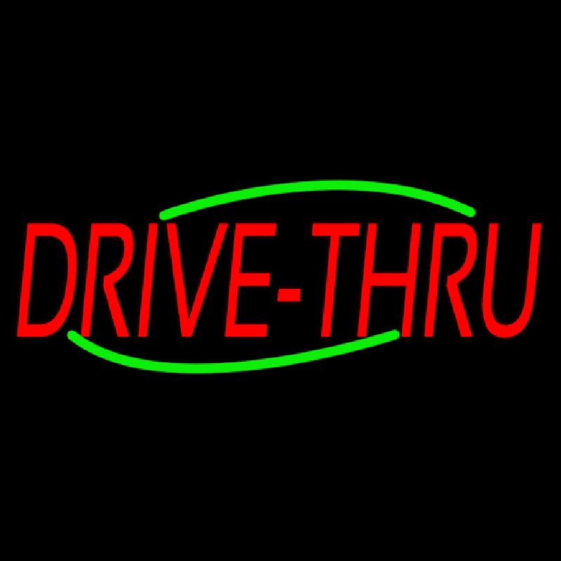 Red Drive Thru Neon Sign