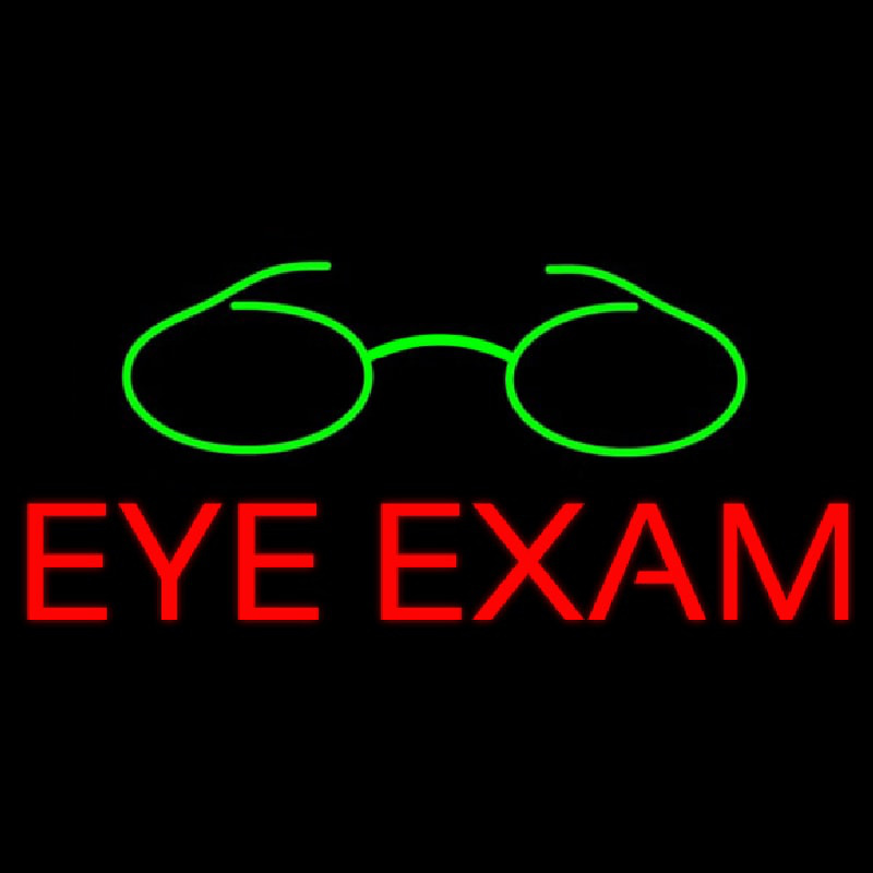 Red Eye E am Green Glass Logo Neon Sign