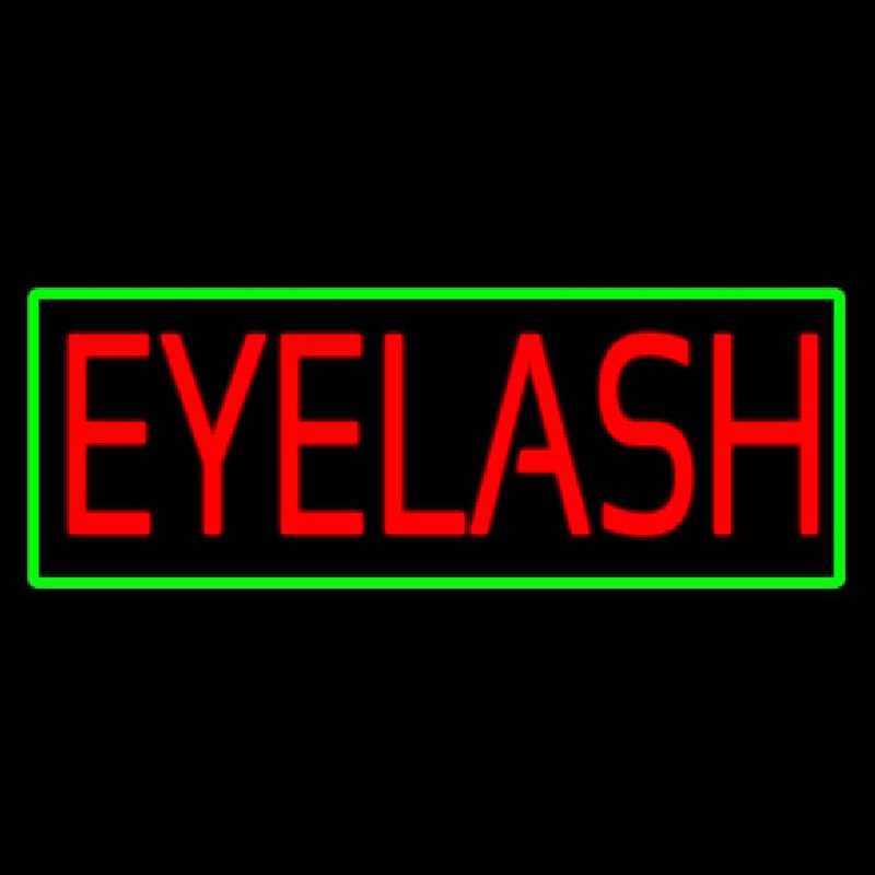 Red Eyelash Green Border Neon Sign