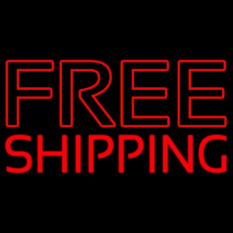 Red Free Shipping Block Neon Sign