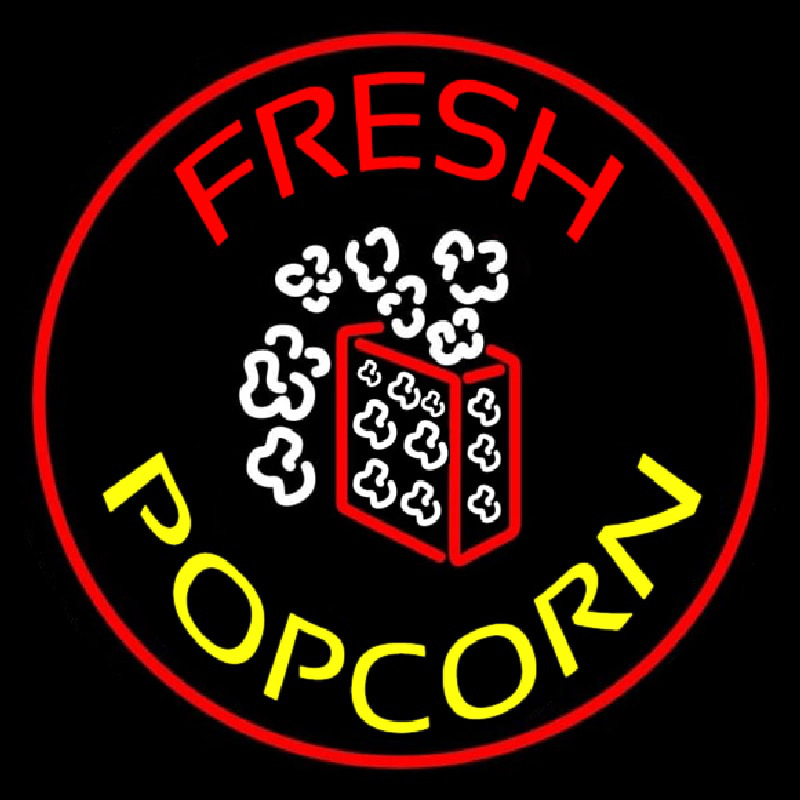 Red Fresh Yellow Popcorn Neon Sign