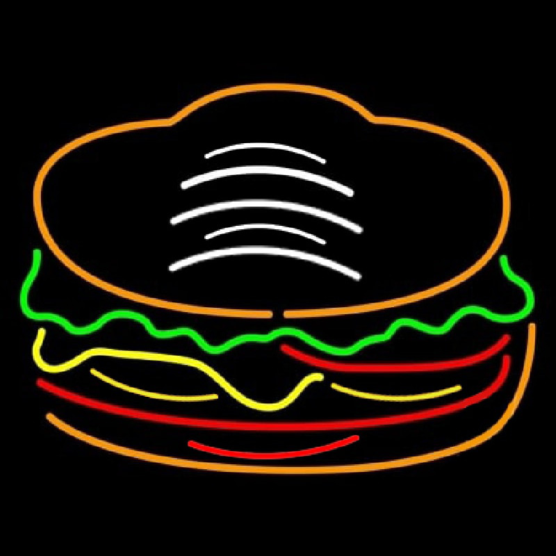 Red Green Burger Logo Neon Sign