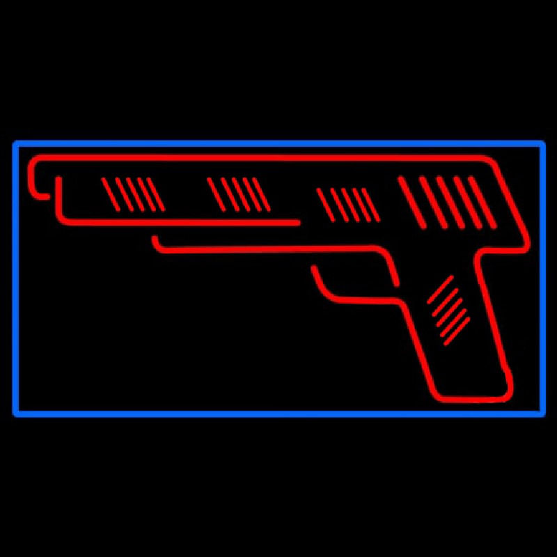 Red Gun Logo Neon Sign