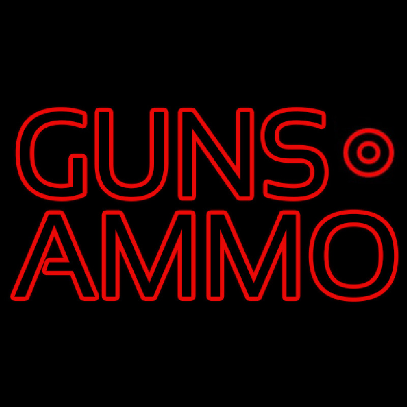 Red Guns Ammo Neon Sign