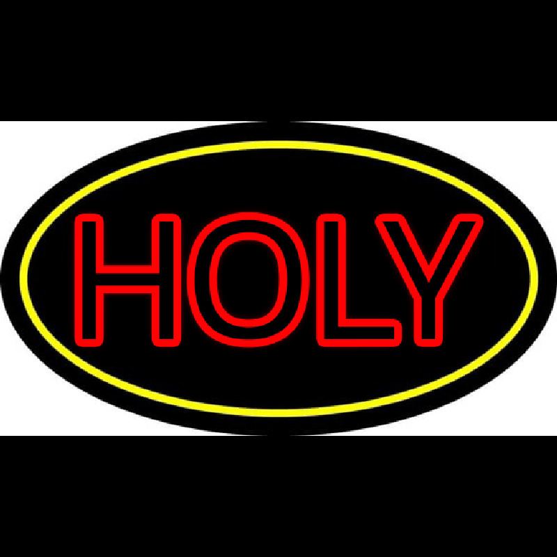Red Holy With Border Neon Sign