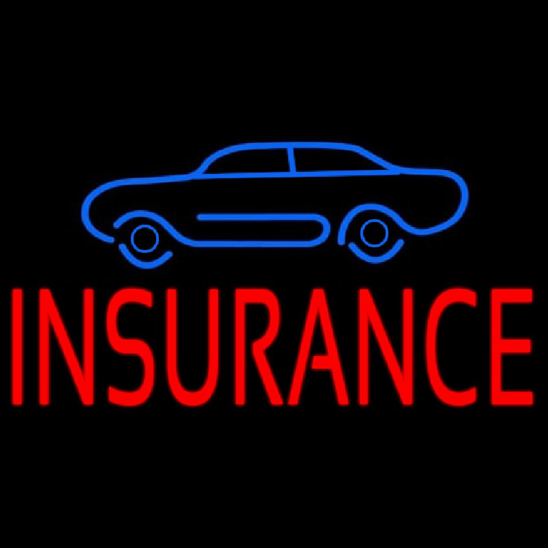 Red Insurance Car Logo Neon Sign