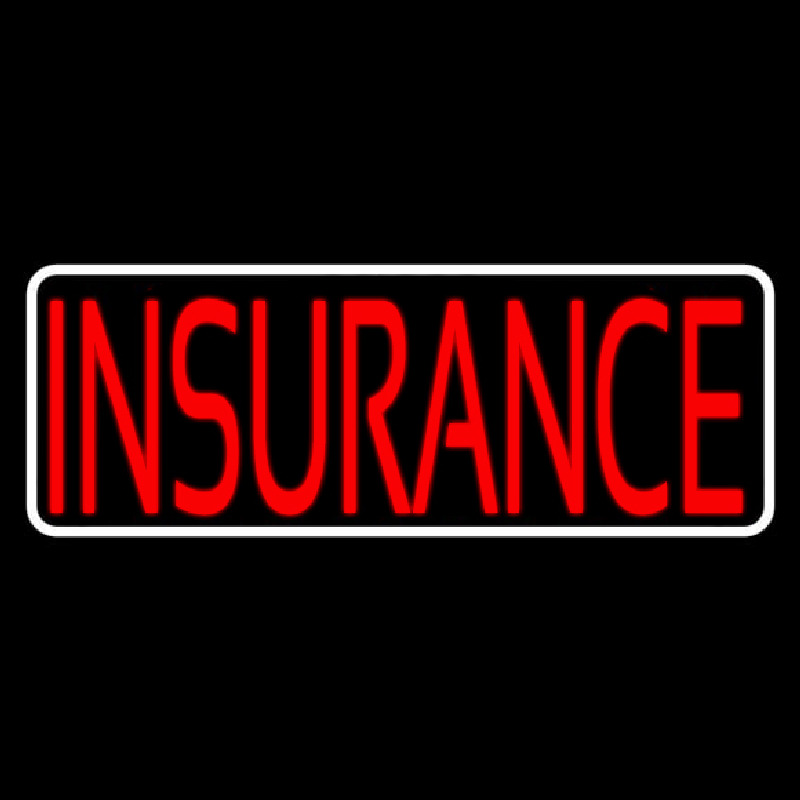 Red Insurance White Border Neon Sign