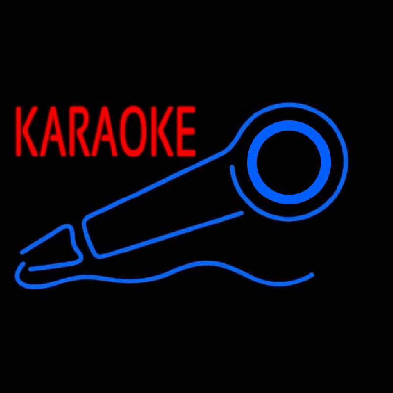 Red Karaoke With Mike Logo 2 Neon Sign