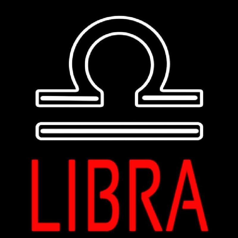 Red Libra Zodiac Neon Sign