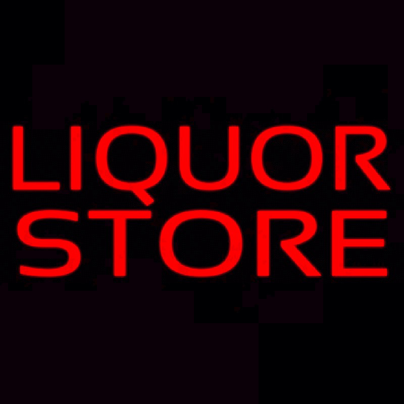 Red Liquor Store Neon Sign