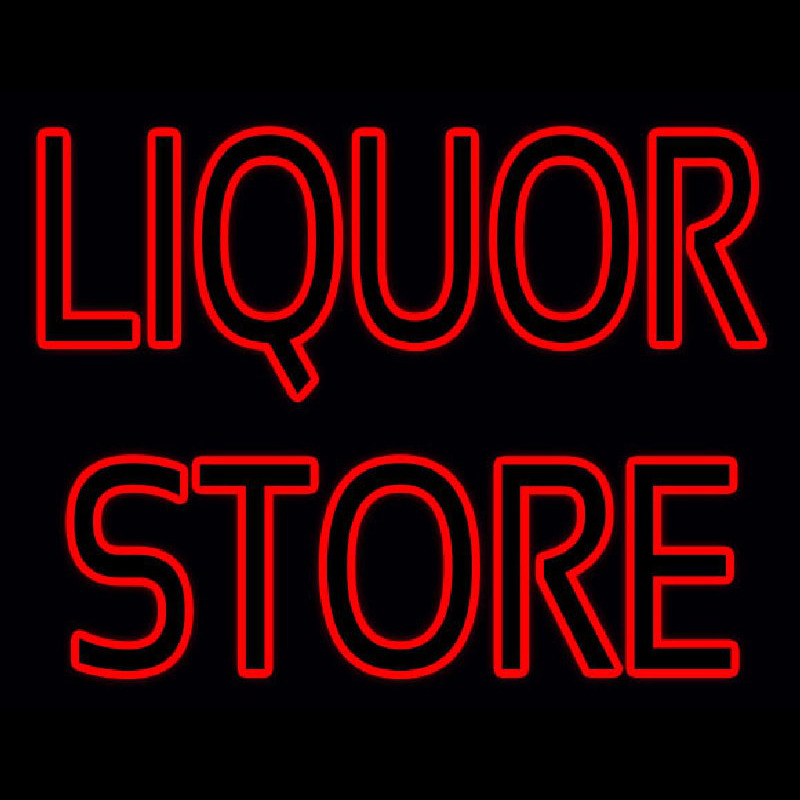 Red Liquor Store Neon Sign