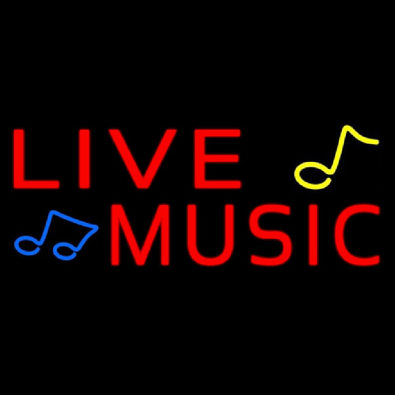 Red Live Music Block 1 Neon Sign