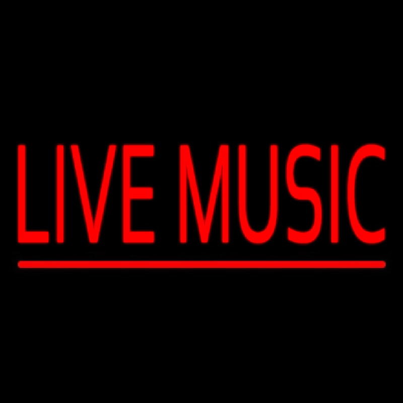 Red Live Music Block Neon Sign