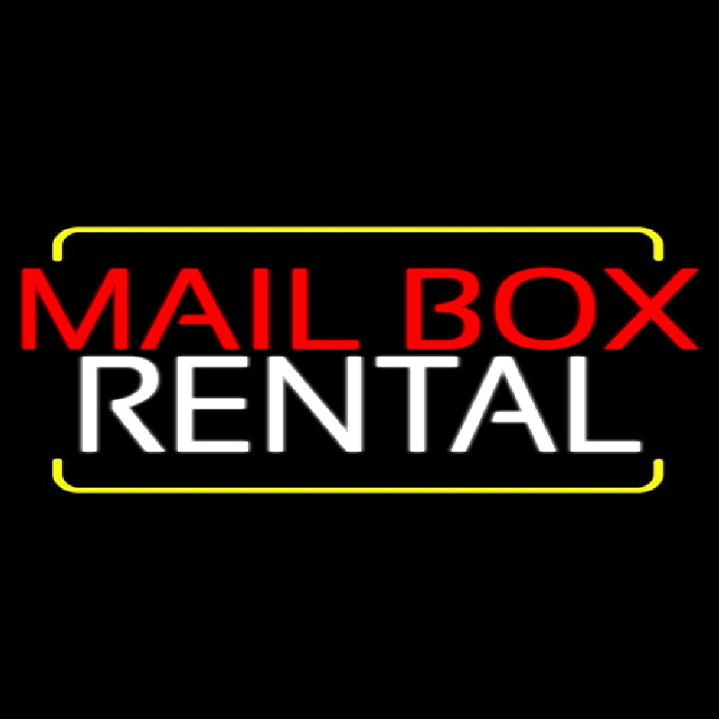 Red Mailbo  Blue Rental 1 Neon Sign
