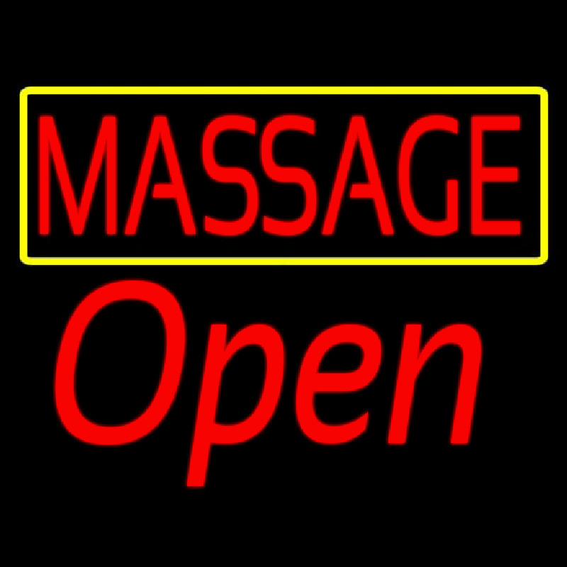 Red Massage Open Neon Sign