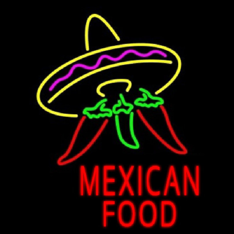 Red Mexican Food Logo Neon Sign