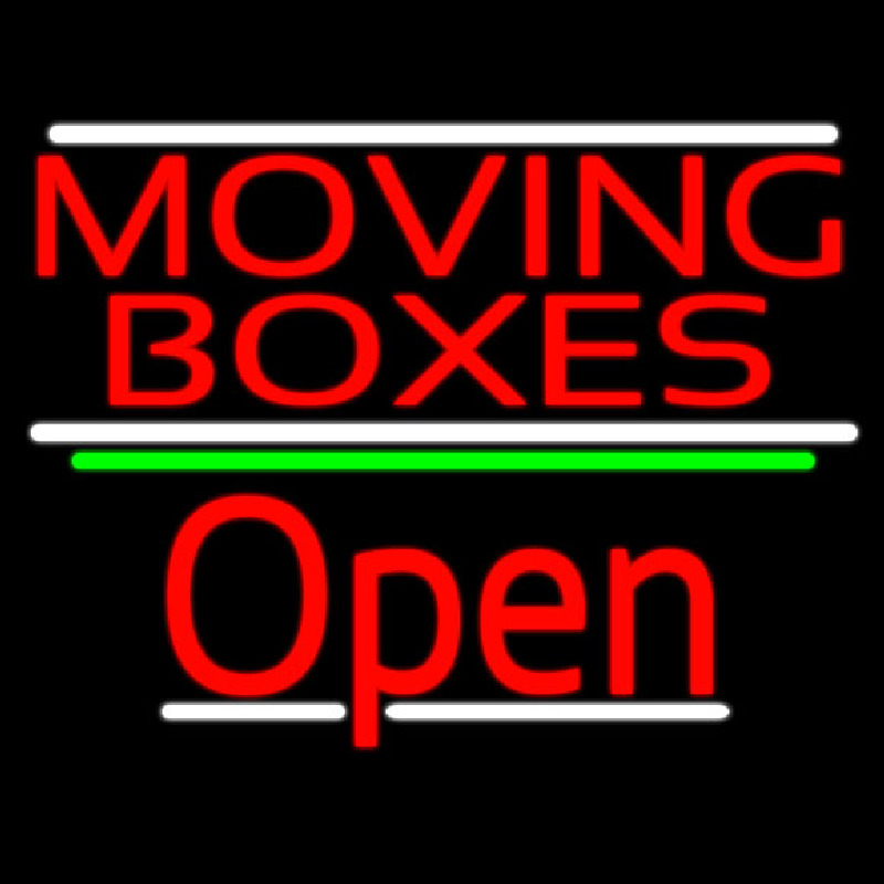 Red Moving Bo es Open 3 Neon Sign