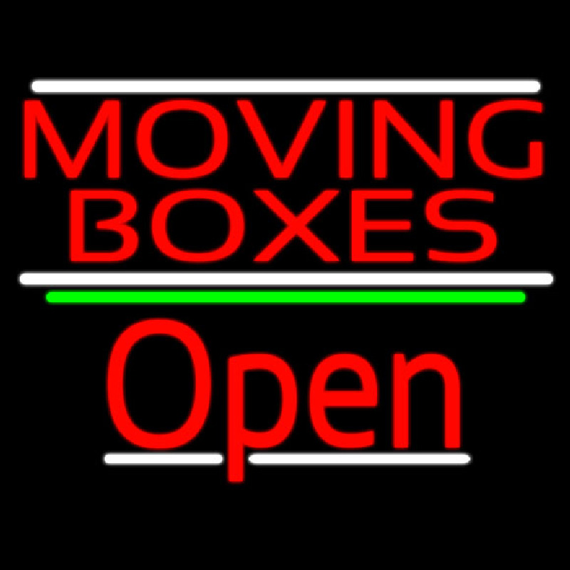 Red Moving Bo es Open 3 Neon Sign