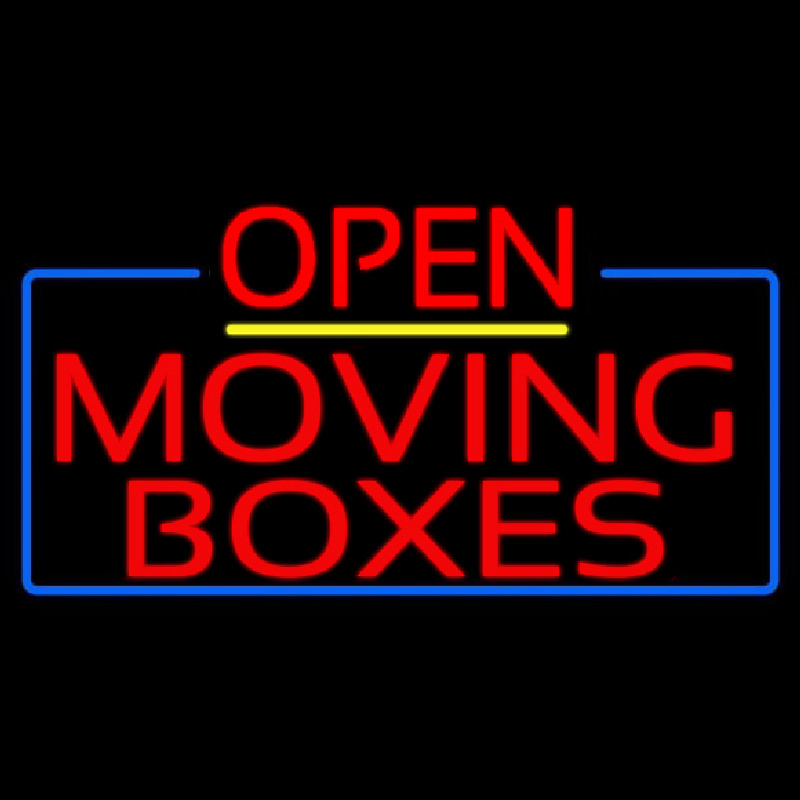 Red Moving Bo es Open 4 Neon Sign