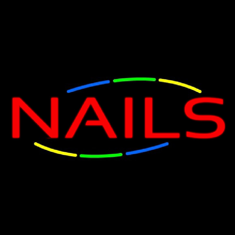 Red Nails Multi Colored Neon Sign