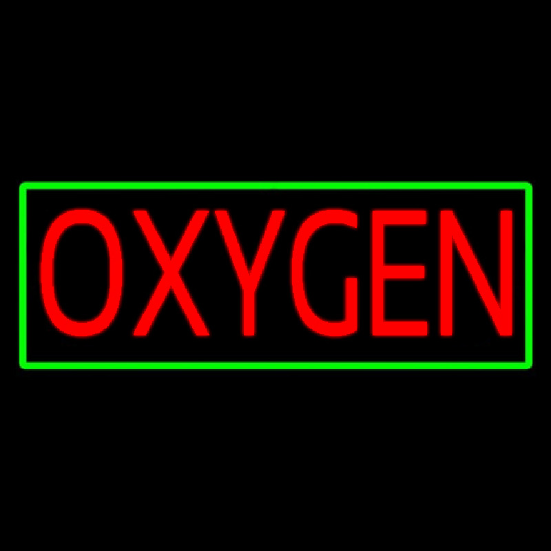 Red O ygen Green Border Neon Sign