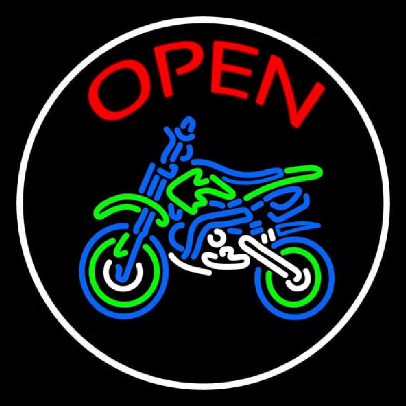 Red Open Bike Logo Neon Sign