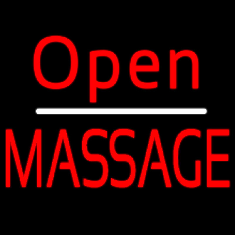 Red Open Massage Neon Sign