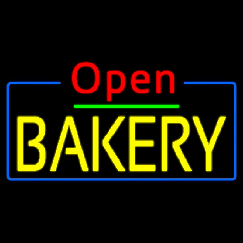 Red Open Yellow Bakery Neon Sign