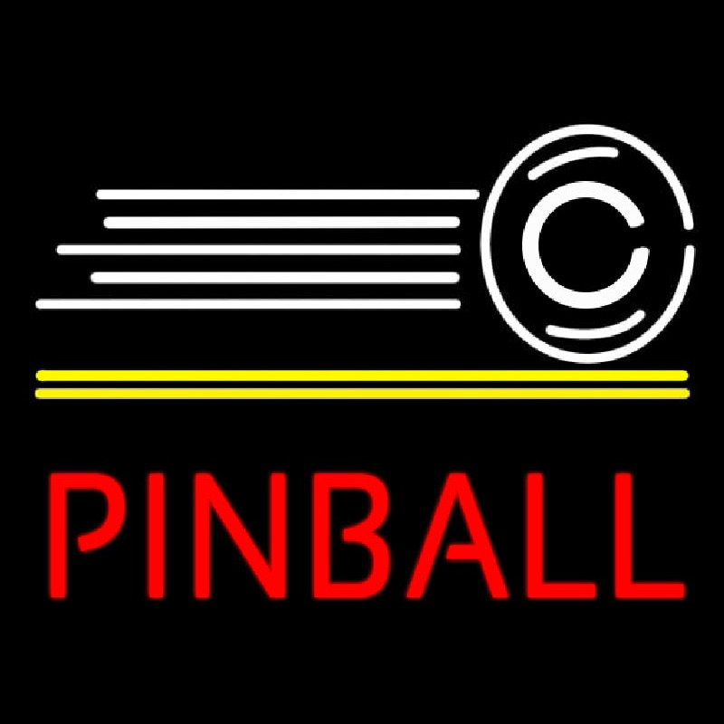 Red Pinball With Logo Neon Sign