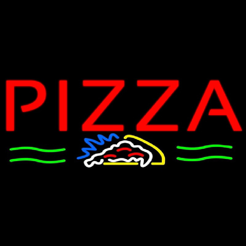 Red Pizza Logo Neon Sign