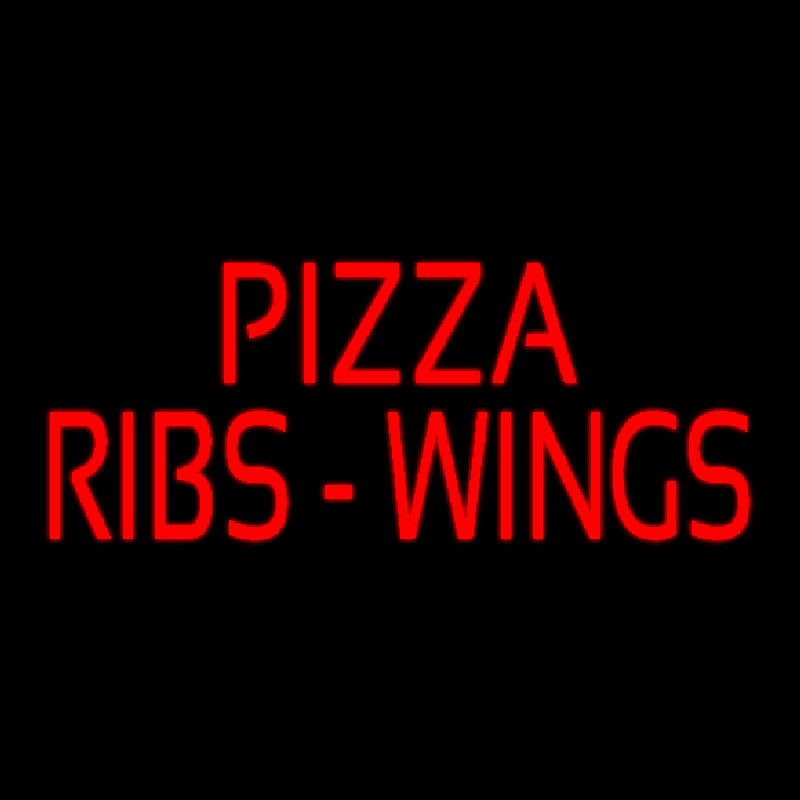 Red Pizza Ribs Wings Neon Sign