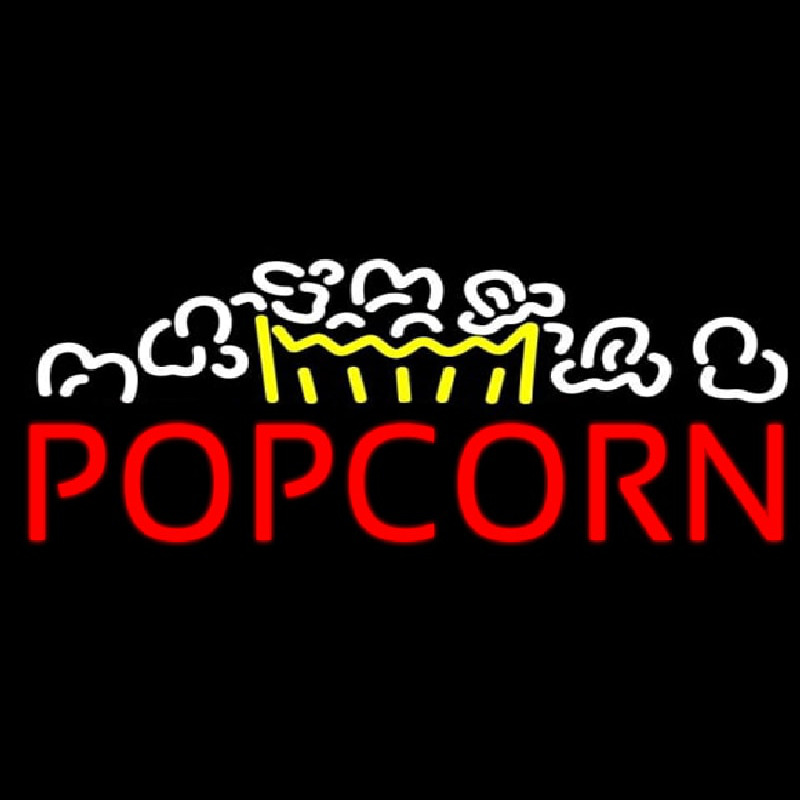 Red Popcorn Logo Neon Sign