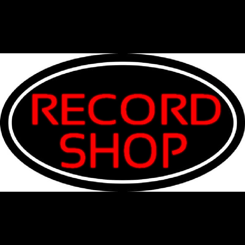 Red Record Shop Block 2 Neon Sign