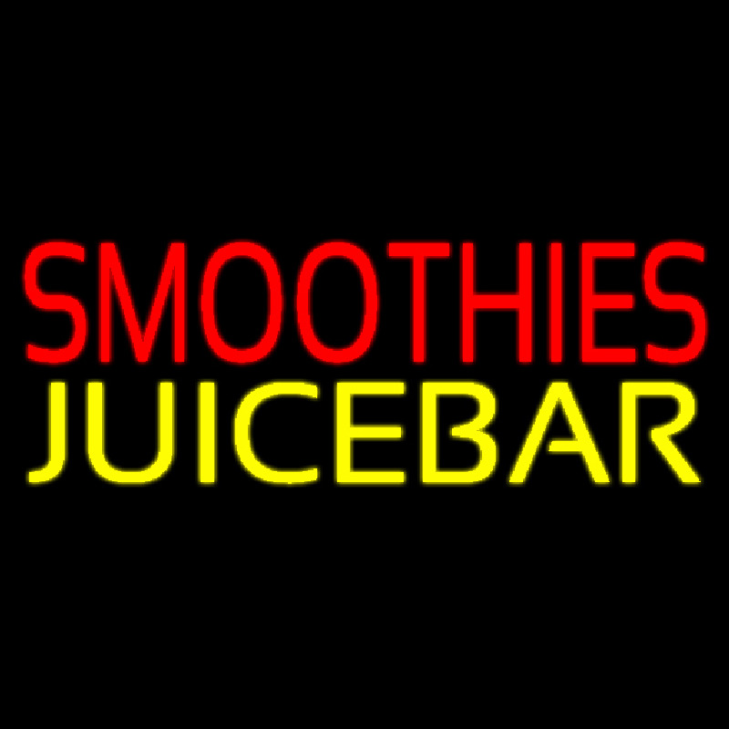 Red Smoothies Juice Bar Yellow Neon Sign