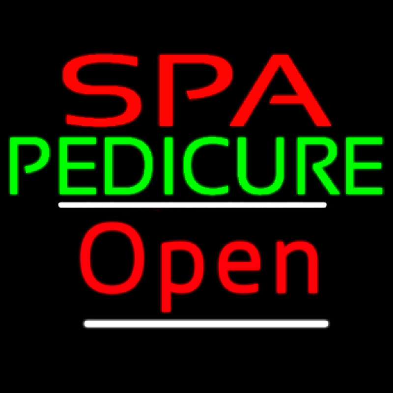 Red Spa Pedicure Slant Red Open Neon Sign