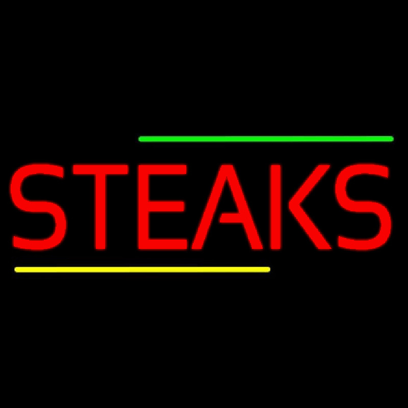 Red Steaks Neon Sign